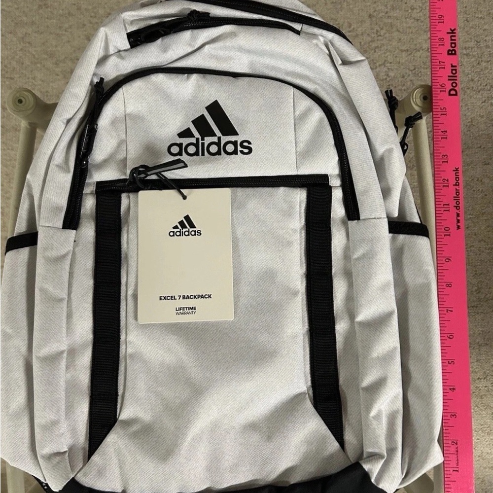 Adidas Excel 7 Unisex OSFA 15" Laptop Backpack Silver Dawn Grey Violet Purple - Picture 6 of 9